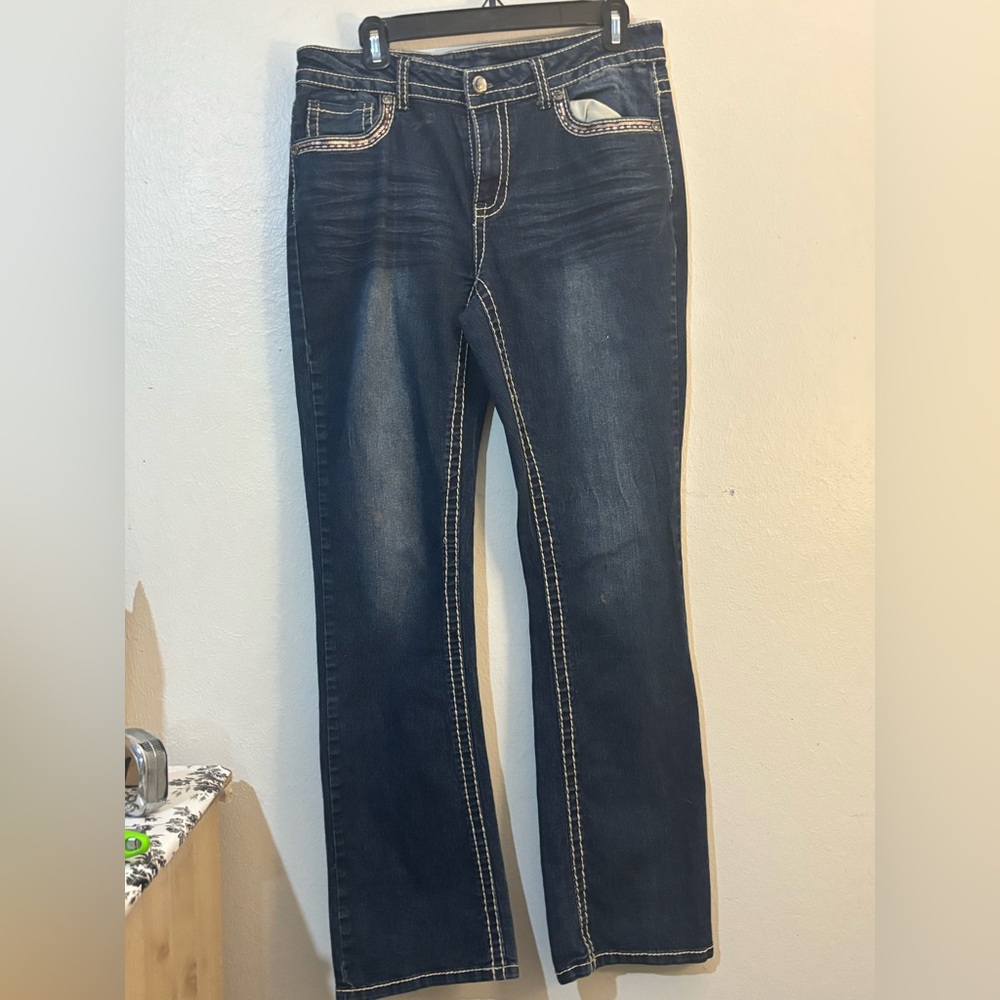 Faded Glory Dark Blue Straight Leg Jeans